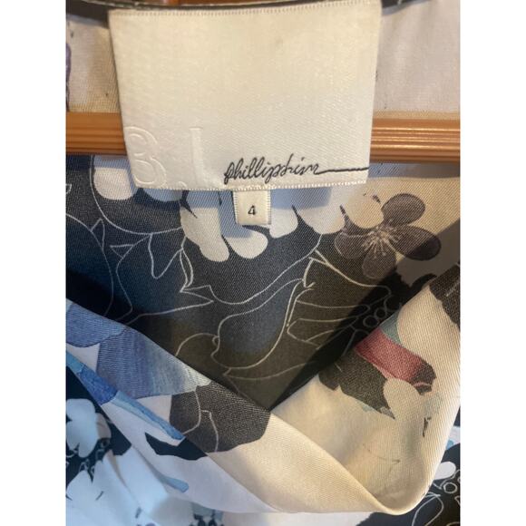 3.1 PHILLIP LIM Printed Silk Blouse Sleeveless Top Size 4 BEAUTIFUL FLORAL - Picture 2 of 6